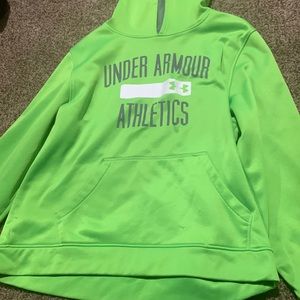 Under armor neon green hoodie youth XL